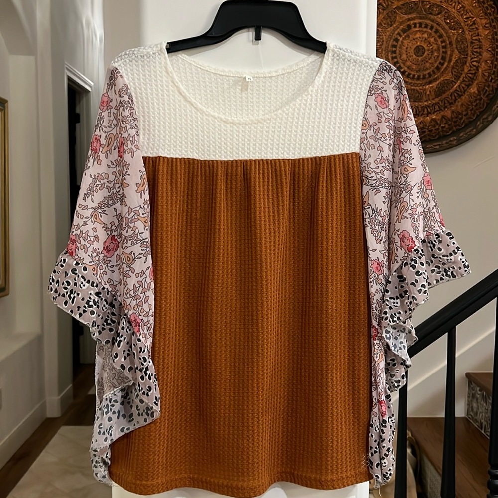 Rust Long Sleeve Top Medium